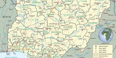Зураг нигери харагдаж байгаа улс, нийслэлүүд